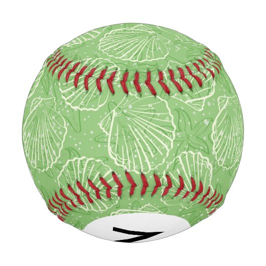 Monogram-Kontur-Muscheln Baseball (Rückseite)