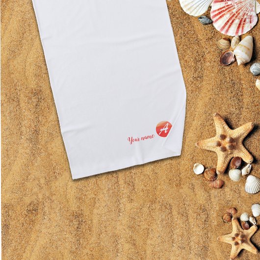 Monogram Korallenflechte-Brief Ein Logo-Handtuch Strandtuch