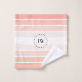 Monogram Korallenpflaster Streifen Handtuchhalter Badhandtuch Set (Waschlappen)
