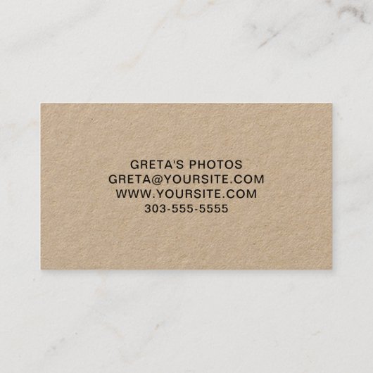 Monogram Kraft Visitenkarte (Rückseite)