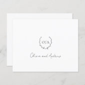 Monogram-Kranz-Hochzeit Dankeschön-Karte (Vorne/Hinten)