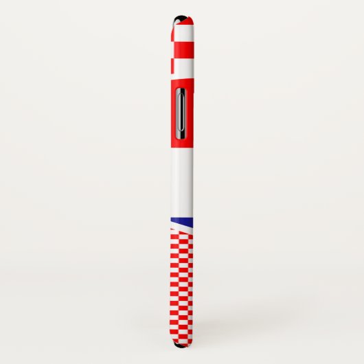 Monogram Kroatische Flag Herzklopfen mit Schachbre Case-Mate iPhone Hülle (Hinten/Rechts)