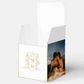 Monogram Kronenhochzeit Wappen-Foto Geschenkschachtel (Geöffnet)