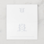 Monogram Kronenhochzeit Wappen Platzkarte (Außenseite Aufgefaltet)