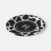 Monogram Kuh Print Baby Shower Paper Plakat Pappteller (Schrägansicht)