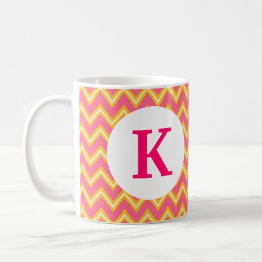 Monogram, kundenspezifisch bedruckte Kaffeemaschin Kaffeetasse (Links)