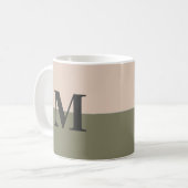 Monogram, kundenspezifisch rot-pinke Farbe grün Kaffeetasse (Vorderseite Links)