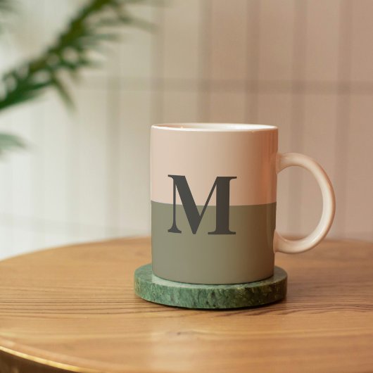 Monogram, kundenspezifisch rot-pinke Farbe grün Kaffeetasse
