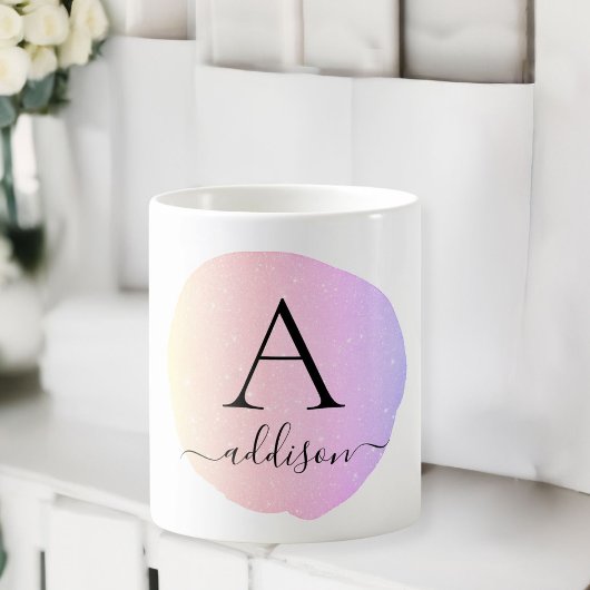 Monogram kundenspezifische Aquarellfarbe Kaffeetasse