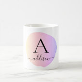 Monogram kundenspezifische Aquarellfarbe Kaffeetasse (Mittel)