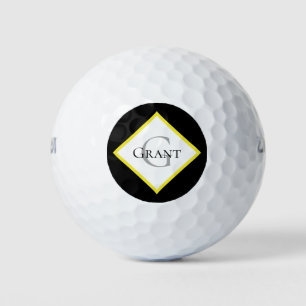 Monogram, kundenspezifische Black Yellow Golf Ball