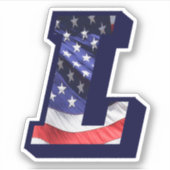 Monogram L American Flag Letter L Initial USA Aufkleber (Vorderseite)
