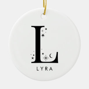 Monogram L Celestie Name Keramik Ornament