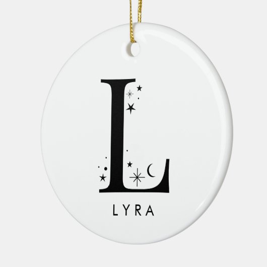 Monogram L Celestie Name Keramik Ornament (Links)