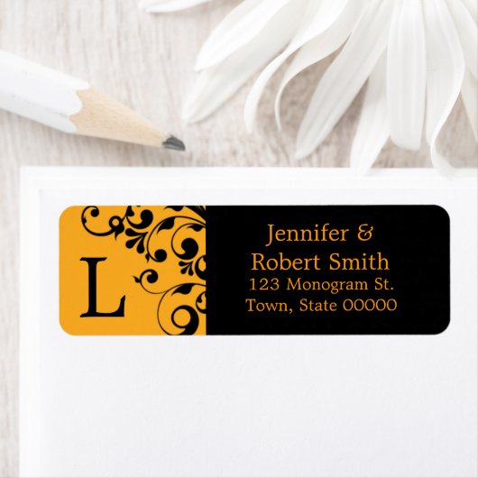 Monogram L Custom Address Labels | Halloween (Insitu)
