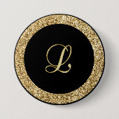 Monogram L Gold-Skript Button (Vorderseite)
