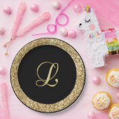 Monogram L Gold-Skript Pappteller (Party)