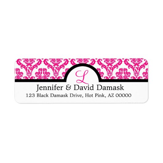 Monogram L Hot Pink Wedding Damask (Vorne)