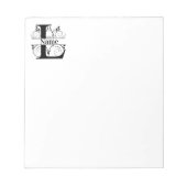 Monogram L Initial Stationary Desk Notepad Notizblock (Vorderseite)