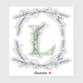 Monogram L Lavender Eucalyptus Aufkleber (Blatt)