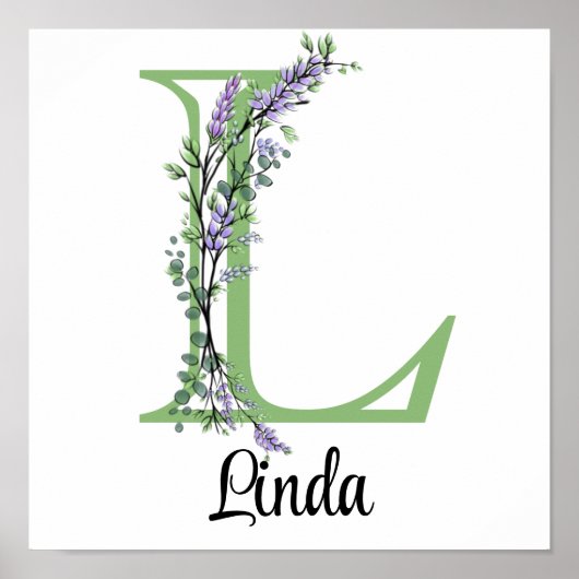 Monogram L Lavender Eucalyptus poster (Vorne)