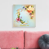 Monogram L Premium Wrapped Canvas (Gloss) Leinwanddruck (Insitu (Wohnzimmer))