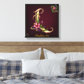 Monogram L Premium Wrapped Canvas (Gloss) Leinwanddruck (Insitu (Schlafzimmer))