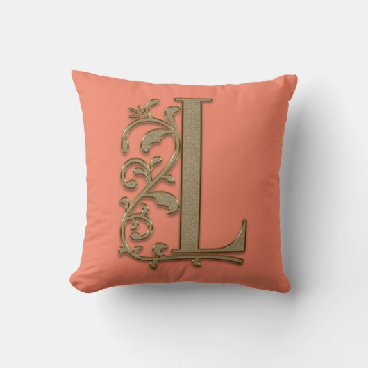 Monogram L Seaside Lmon Family Wedding, Birthday Kissen (Vorderseite)