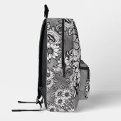 Monogram "L" Sunflower Pattern Black and White DIY Bedruckter Rucksack (Links)
