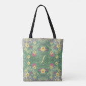 Monogram La Boca Wildblume Symmetrie Tote Bag Tasche (Rückseite)