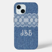 Monogram Lace Denim iPhone / iPad Gehäuse Case-Mate iPhone Hülle (Rückseite)