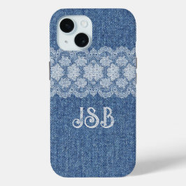 Monogram Lace Denim iPhone / iPad Gehäuse Case-Mate iPhone Hülle