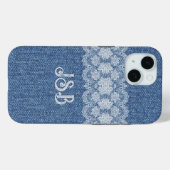 Monogram Lace Denim iPhone / iPad Gehäuse Case-Mate iPhone Hülle (Rückseite (Horizontal))