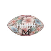 Monogram lace floral pink pastel cherry blossom  football (Vorderseite)