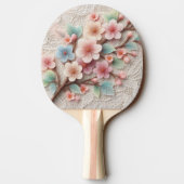 Monogram lace floral pink pastel cherry blossom  tischtennis schläger (Rückseite)