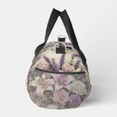 Monogram lace floral purple roses lavender lilies duffle bag (Rechts)