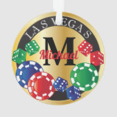Monogram Las Vegas Casino Poker Chip Ornament (Rückseite)