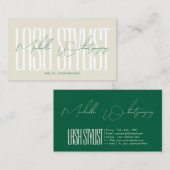 Monogram Lash stylist modern script Visitenkarte (Vorne/Hinten)