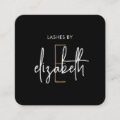 Monogram Lashes Quadratische Visitenkarte (Vorderseite)