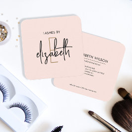 Monogram Lashes Quadratische Visitenkarte