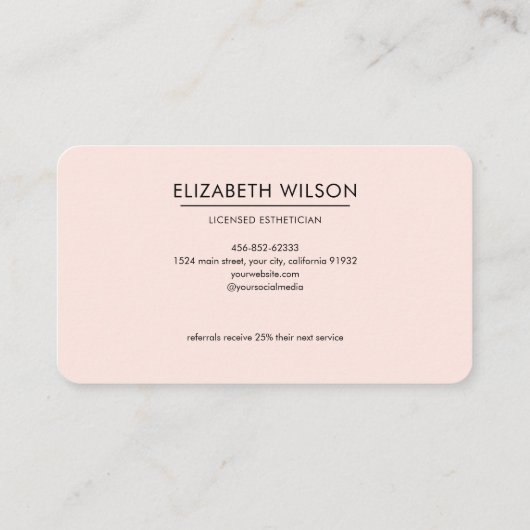 Monogram Lashes Visitenkarte (Rückseite)