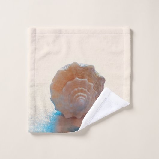 Monogram Lässig Beach Sea Muschel Badhandtuch Set (Waschlappen)