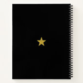 Monogram & Laurel auf Black Notebook Notizblock (Rückseite)