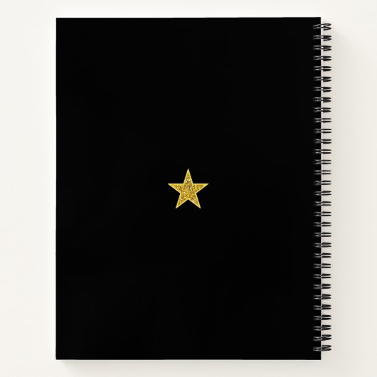 Monogram & Laurel auf Black Notebook Notizblock (Rückseite)