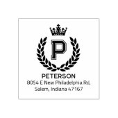 Monogram Laurel Crown, Custom Rücksendeadresse Gummistempel (Prägung)