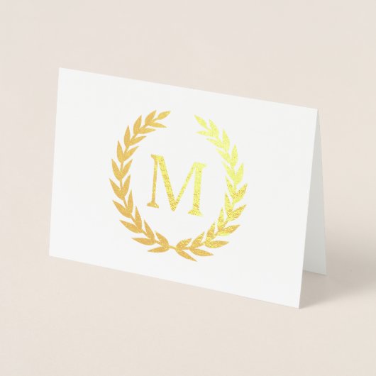 Monogram Laurel Folienkarte (Vorderseite)