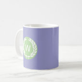 Monogram Laurel Leaf Wreath Kaffeetasse (Vorderseite Links)