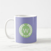 Monogram Laurel Leaf Wreath Kaffeetasse (Links)