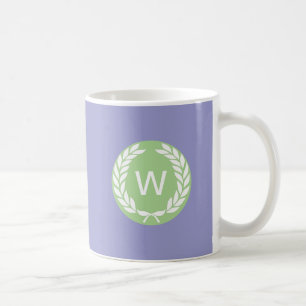 Monogram Laurel Leaf Wreath Kaffeetasse