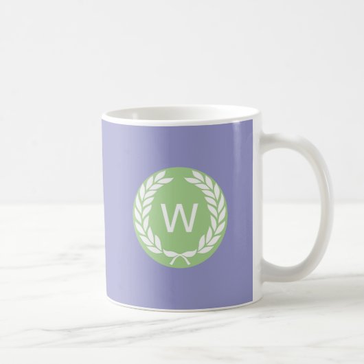 Monogram Laurel Leaf Wreath Kaffeetasse (Rechts)